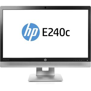 HP E240c - 24 inch - 1920x1080 - DP - HDMI - VGA - Grijs - Zichtbaar gebruikt