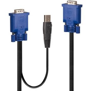 LINDY KVM Adapter [1x VGA - 1x VGA, USB-A] 3.00m Schwarz, Blau