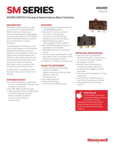 Honeywell SPS 111SM602-H4 Klikschakelaar 1 stuk(s)