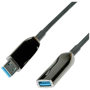 Roline USB-kabel USB 3.2 Gen1 USB-A bus, USB-A stekker 20 m Zwart 12.04.1077