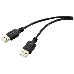 Renkforce USB-Kabel USB 2.0 USB-A Stecker, USB-A Stecker 1.00m Schwarz PVC-Mantel RF-5771508