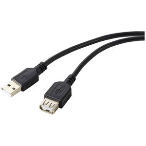 Renkforce USB-Kabel USB 2.0 USB-A Buchse, USB-A Stecker 0.50m Schwarz PVC-Mantel RF-5771510