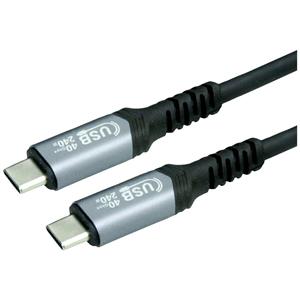Value USB-kabel USB 4.0 USB-C stekker, USB-C stekker 1 m Zwart Afgeschermd 11.99.9086
