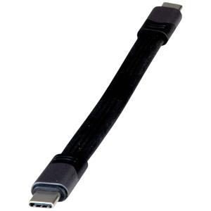 Roline USB-C Kabel USB4 USB-C Stecker 15.00cm Schwarz flach, PVC-Mantel, Aluminium-Stecker 11029