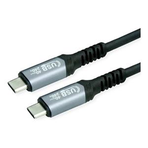 Value USB-C-kabel USB 4.0 USB-C stekker 0.50 m Zwart Afgeschermd 11999088