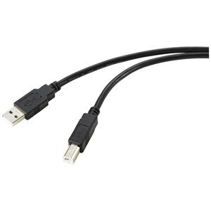 Renkforce USB-kabel USB 2.0 USB-A stekker, USB-B stekker 15.00 m Zwart Actief met signaalversterking RF-5720400