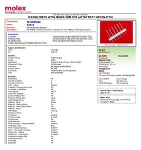 Molex Male header (standaard) 10081022 1 stuk(s) Bulk