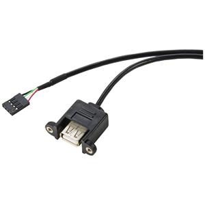 Renkforce USB-kabel USB 2.0 Shrouded header 4-polig, USB-A bus 0.60 m Zwart Schroefbaar RF-5719748
