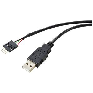 Renkforce USB-Kabel USB 2.0Pfostenstecker 4pol., USB-A Stecker 0.40m Schwarz Geflechtschirm RF-57197