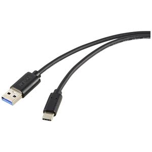 Renkforce USB-kabel USB 3.2 Gen2 USB-C stekker, USB-A stekker 1.00 m Zwart Afscherming totaal RF-5720404