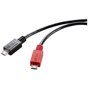 Renkforce USB-kabel USB 2.0 USB-micro-B stekker, USB-micro-B stekker 0.30 m Zwart Met OTG-functie RF-5771772