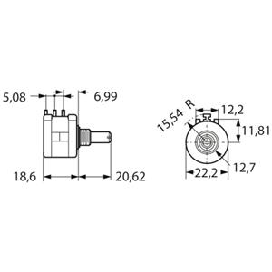 Bourns 3590S-6-103L Precisiepotmeter 2 W 10 kΩ 1 stuk(s)
