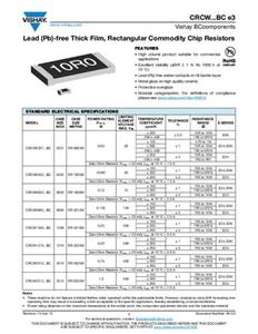 Vishay CRCW12061R00FKTABC Thick Film weerstand 1 Ω SMD 1206 0.25 W 1 % 1 stuk(s) Tape