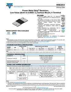 Vishay WSK25122L000FEA Metaalfilmweerstand 0.002 Ω SMD 2512 1.0 W 1 % 1 stuk(s) Tape