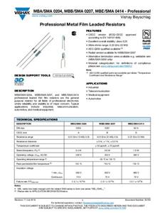 Vishay MBA02040C6809FCT00 Metallschicht-Widerstand 68Ω axial bedrahtet 0.40W 1% Tape
