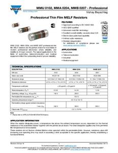 Vishay MMB02070C1000FB200 Thin Film weerstand 100 Ω SMD 0.40 W 1 % 1 stuk(s) Tape