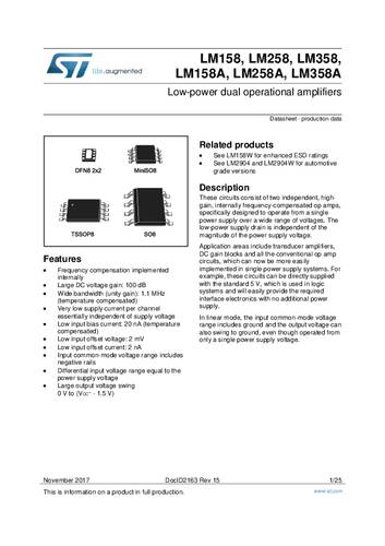 ON Semiconductor LM358DR2G Lineaire IC - operational amplifier SOIC-18 Tube