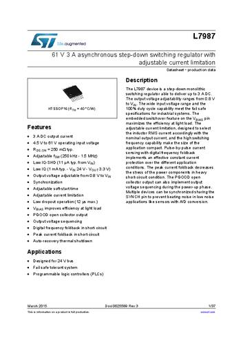STMicroelectronics L7987 Spannungsregler - DC/DC-Schaltregler HTSSOP-16 Einstellbar 3A Tube