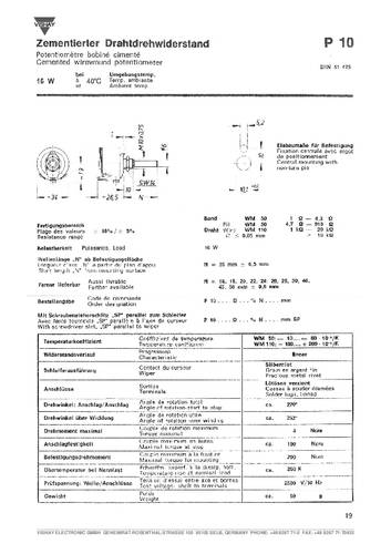 Vishay P10 110 1K0 10% BXB 16 W 1 kΩ 1 stuk(s)