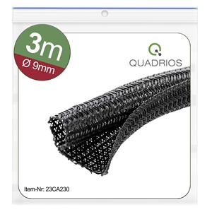 Quadrios 23CA230 23CA230 Gevlochten slang Zwart Polyester 9 tot 10 mm 3 m