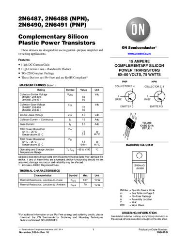 onsemiconductor ON Semiconductor Transistor (BJT) - discreet 2N6488G TO-220 NPN Tube