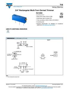 Vishay T18205KT10 Spindeltrimmer linear 0.75W 2000kΩ