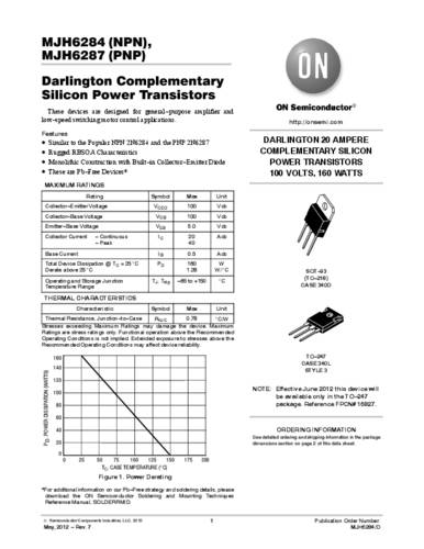 ON Semiconductor Transistor (BJT) - discreet MJH6284G TO-247 NPN Tube