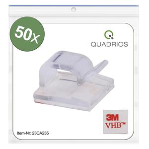 Quadrios 23CA235 Kabelclip selbstklebend 23CA235 Bündel-Ø-Bereich 1 bis 7mm Transparent 50St.