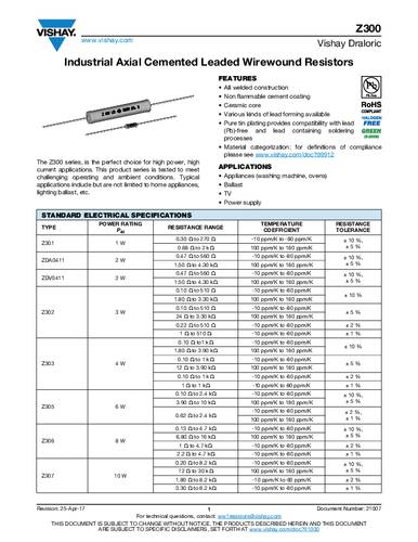 Vishay Z32041411500J6C000 Draht-Widerstand 150Ω THT 0614 3W 5% Tape
