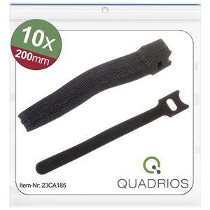 Quadrios 23CA185 Klettkabelbinder zum Bündeln Haft- und Flauschteil (L x B) 200mm x 12mm Schwarz 10