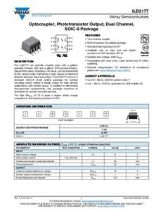 Vishay Optocoupler fototransistor ILD217T SOIC-8 Transistor Tape on Full reel