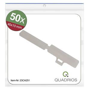 Quadrios 23CA251 23CA251 Kabelmarkering Montagemethode: Kabelbinder Markeringsvlak: 9.5 x 41 mm Transparant Aantal markeringen: 50 50 stuk(s)