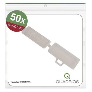 Quadrios 23CA253 23CA253 Kabelmarkering Montagemethode: Kabelbinder Markeringsvlak: 18 x 42 mm Transparant Aantal markeringen: 50 50 stuk(s)