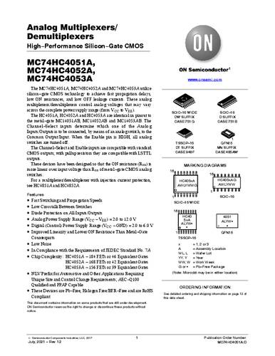 onsemiconductor ON Semiconductor MC74HC4051ADR2G SMD