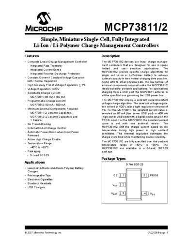 Microchip Technology MCP73812T-420I/OT SMD 1 stuk(s) Tape on Full reel