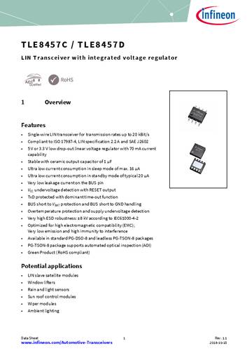 Infineon Technologies TLE8457DSJXUMA1 SMD 1 stuk(s)