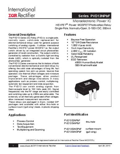Infineon Technologies PVD1352NSPBF SMD-8 Tube
