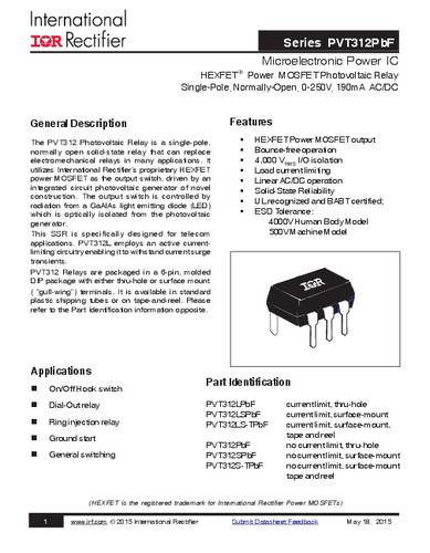 Infineon Technologies PVT312PBF DIP-6 Tube