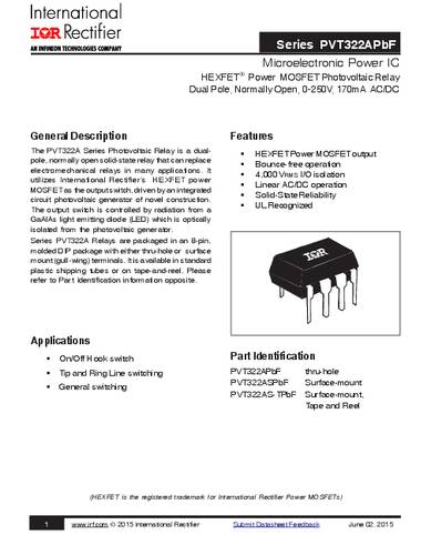 Infineon Technologies PVT322ASPBF SMD-8 Tube