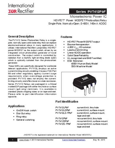 Infineon Technologies PVT412PBF DIP-6 Tube