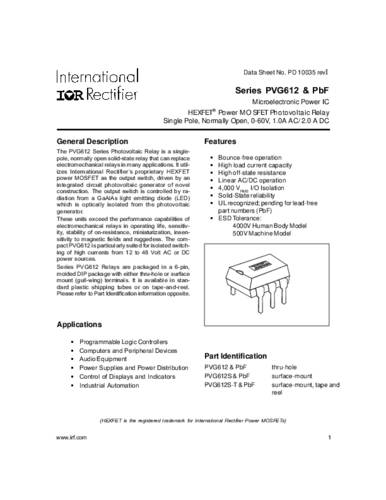 Infineon Technologies PVG612PBF DIP-6 Tube