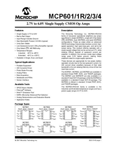 Microchip Technology MCP602T-I/SN Lineaire IC - operational amplifier Versterker SOIC-8 Tape on Full reel
