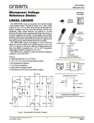 onsemiconductor ON Semiconductor LM385BZ-1.2G Spannungsreferenz TO-92 Bulk