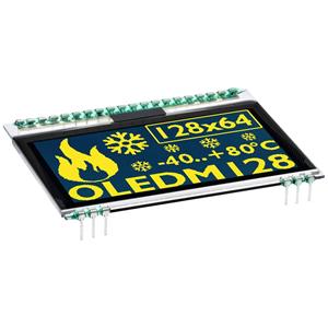 Display Elektronik Grafisch display Groen-geel 128 x 64 Pixel (b x h x d) 67.80 x 48.00 x 2.1 mm
