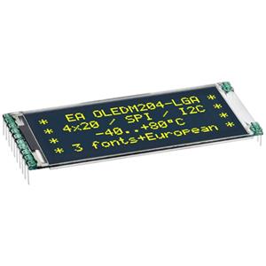 Display Elektronik OLED-module Geel Zwart (b x h x d) 61 x 28 x 2.4 mm