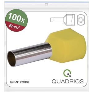 Quadrios 22C439 Dubbele adereindhulzen 6 mm² Deels geïsoleerd Geel 1 set(s)