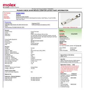 Molex 330012003 MX150 Au/Ag Rec Term 330012003  Inhoud: 1 stuk(s)