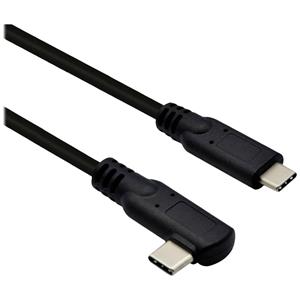 Roline USB 3.2 Gen 2x2 Kabel, Emark, C-C, M/M, 20Gbit/s, 100W, haaks, zwart, 1 m