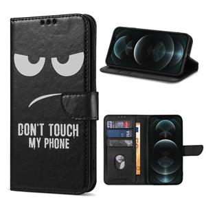 Solidenz Geschikt Voor iPhone 11 Hoesje -  Bookcase - Telefoonhoesje - Case Met Pasjeshouder - Cover Hoes - Don't Touch Me