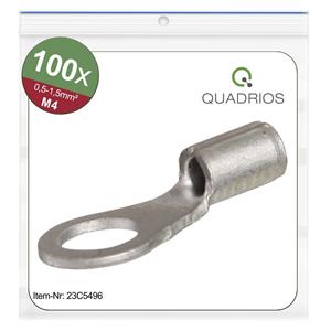 Quadrios 23C496 Ringkabelschoen Dwarsdoorsnede (max.): 1.5 mm² Gat diameter: 4.3 mm Ongeïsoleerd 100 stuk(s)